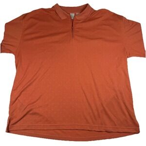 Burma Bibas Short Sleeve Polo Shirt Zip Men's XL Orange Rayon Polyester GUC